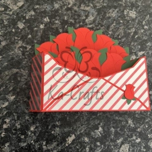 Box kaart rozen in enveloppe